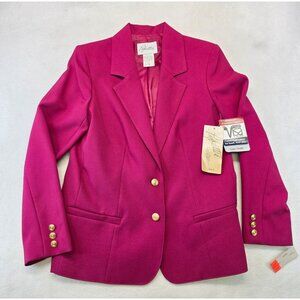 Vintage 80s Pykettes Single Breasted Blazer 8 Pink Deadstock Barbiecore Office